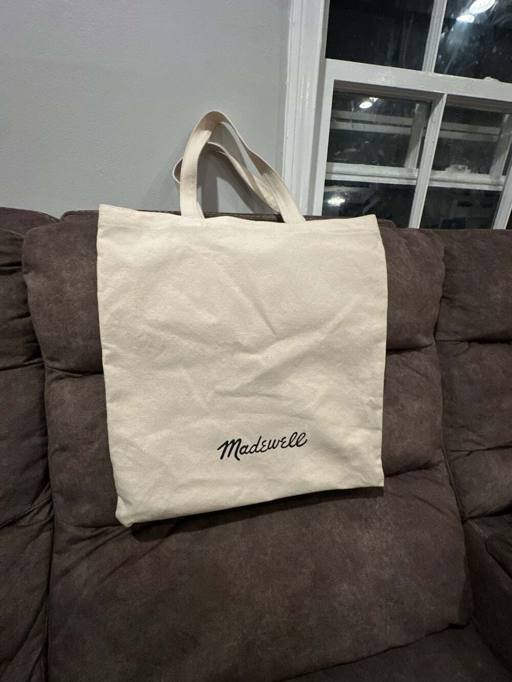 Madewell Natural Canvas Reusable Everyday Logo Tote Bag